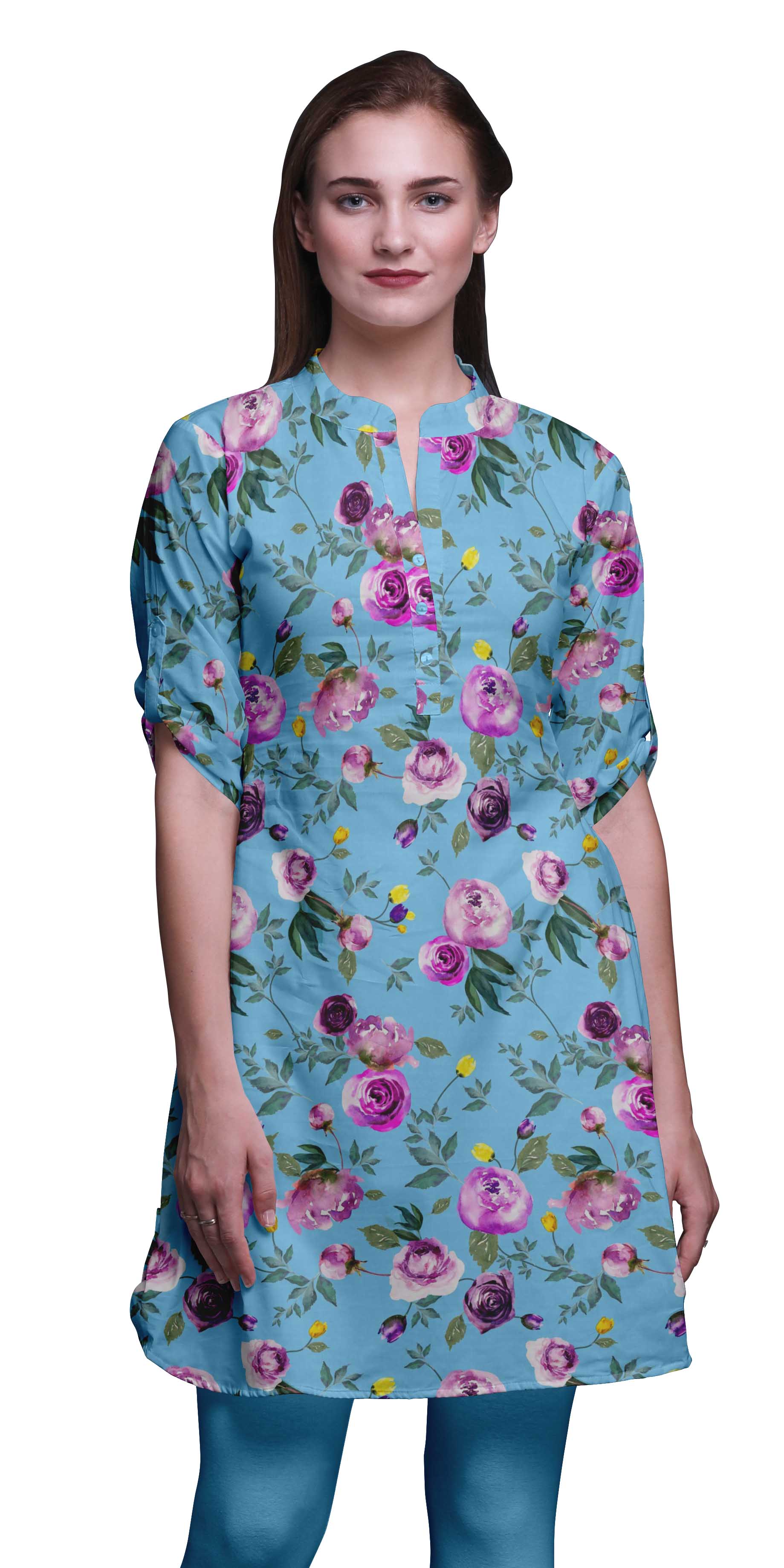 Bimba Printed Kurtis For Women Short Kurti For Girls Straight Tunic Tops
